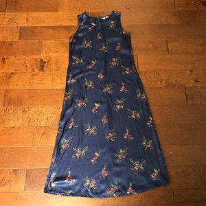 Gap vintage floral satin 90s dress • medium